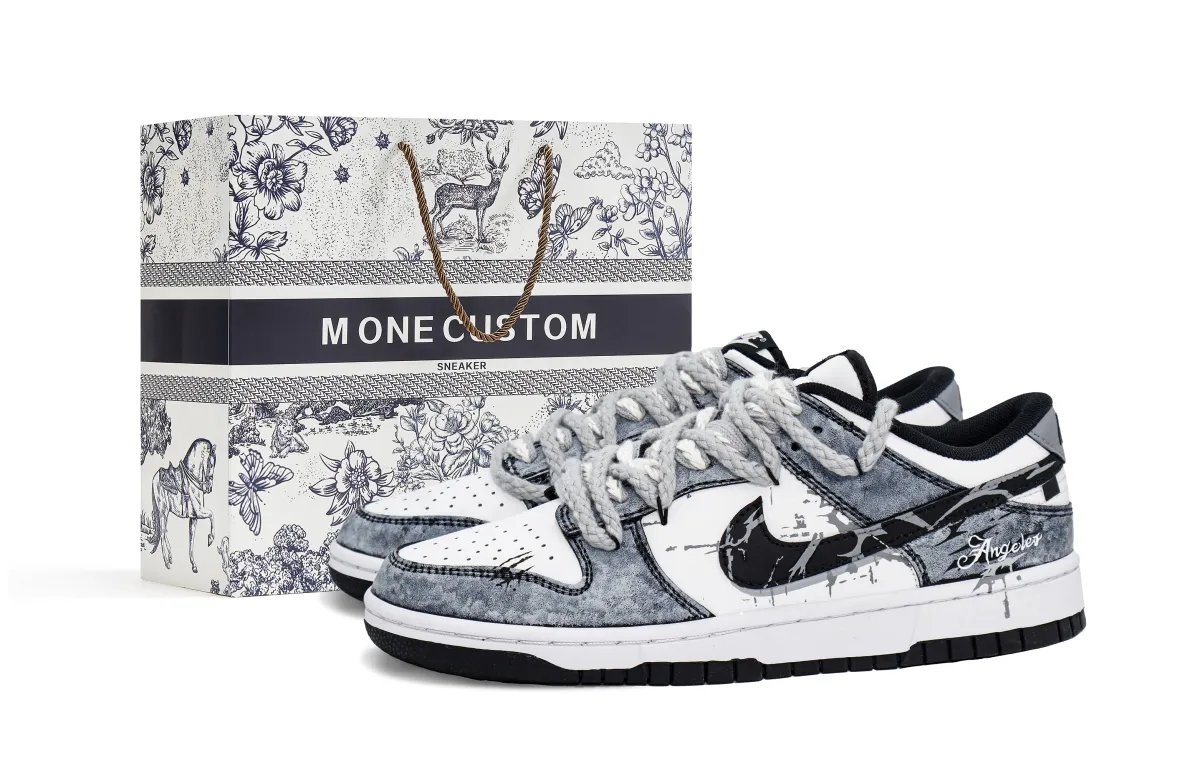 Nike Dunk Shadowslayer Pact MONE Manufacturing, Box Low top Skateboard Shoes Unisex Black White
