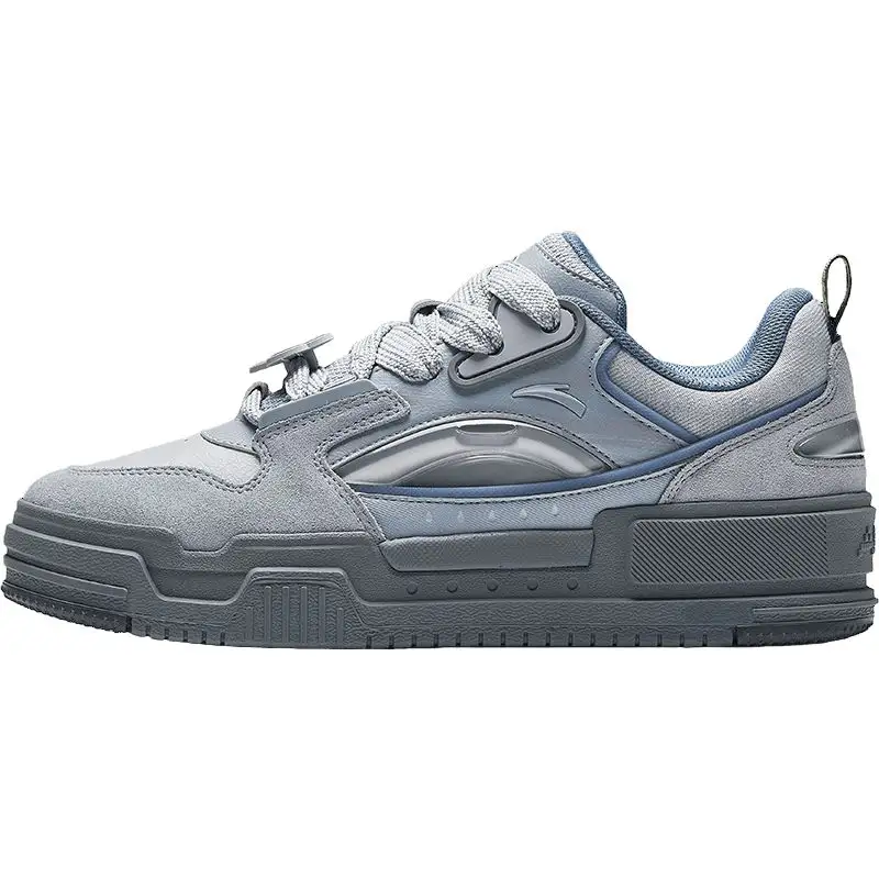 Anta Mild Sugar Slip Resistant Height Increasing Low top Skateboard Shoes Men's Gray