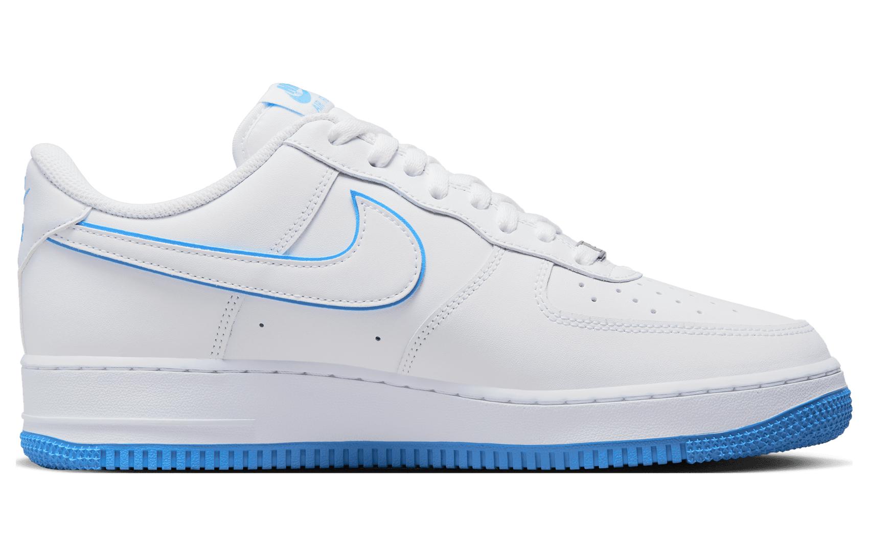 Мужские кроссовки Nike Air Force 1 (бело-синие) — фото 2