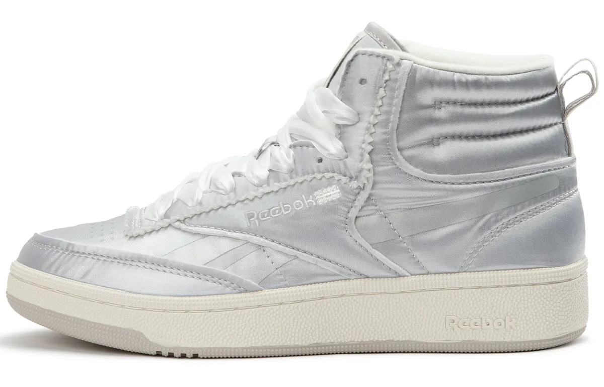 Reebok Mid top Skateboard Shoes Unisex Silver Gray