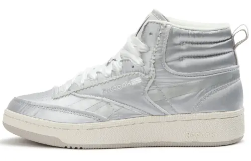 Reebok Mid top Skateboard Shoes Unisex Silver Gray