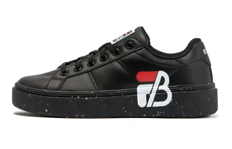 FILA Comfortable Round Toe Low top Skateboard Shoes Unisex Black