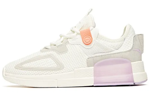 ANTA Skateboard Shoes Women's Low Top Ivory White/Shade 1 Gray