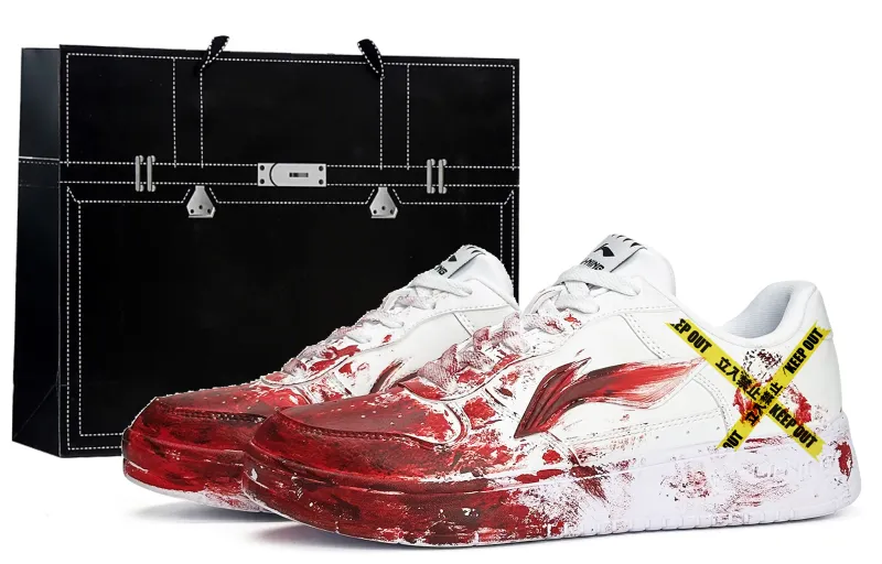 Li Ning Floating Boat Slip Resistant, Abrasion Resistant, Lightweight Low top Skateboard Shoes Unisex Red White Yellow