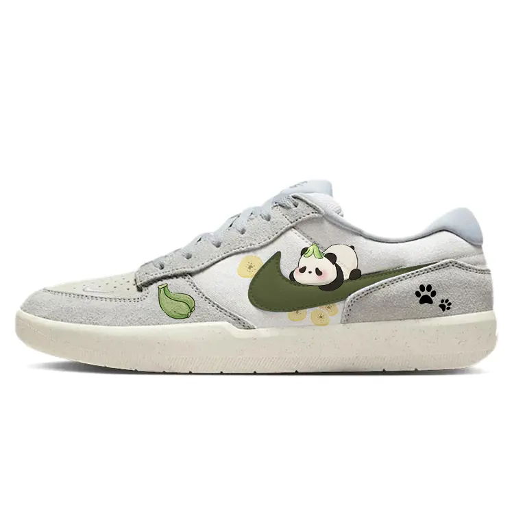 Nike SB Force 58 Abrasion Resistant Low top Skateboard Shoes Unisex White Gray
