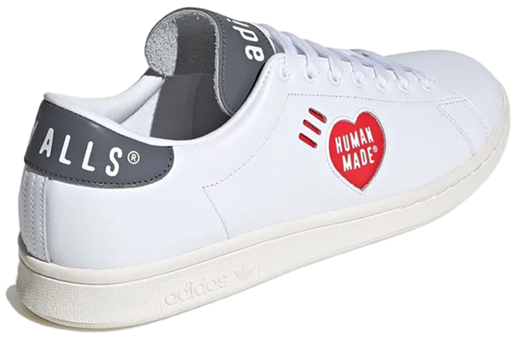 Кеды adidas x HUMAN MADE Stan Smith (серо-бело-красные) — фото 3