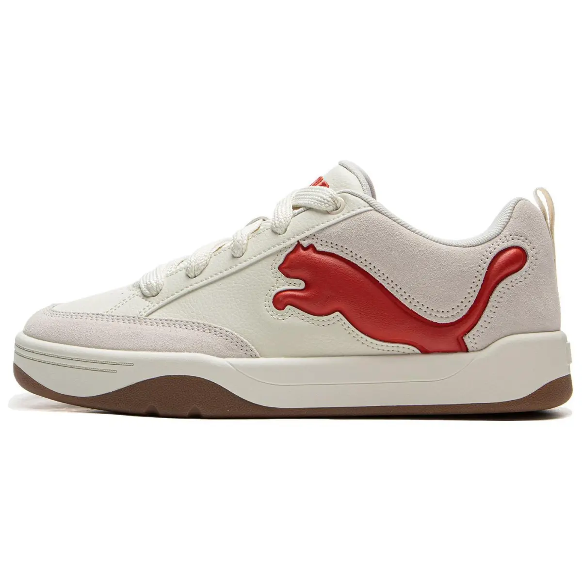 PUMA Park Lifestyle Abrasion Resistant Low top Skateboard Shoes Unisex White Red