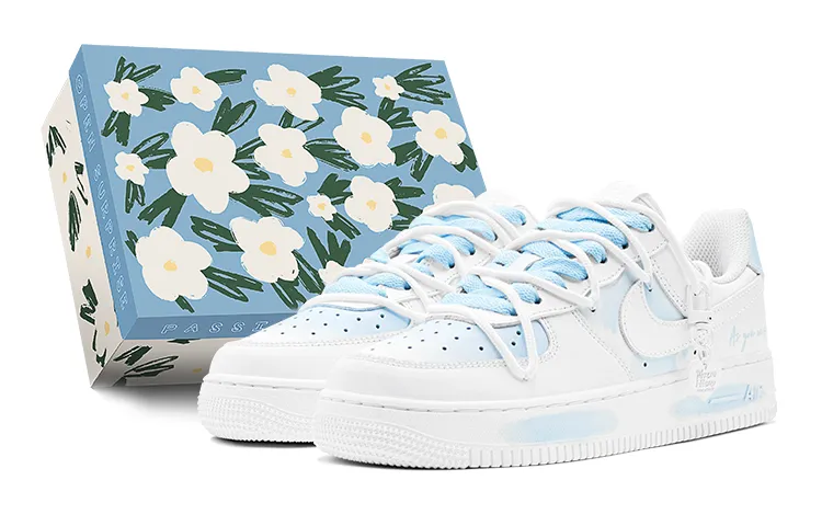 Nike Air Force 1 Low top Skateboard Shoes Men's Blue White