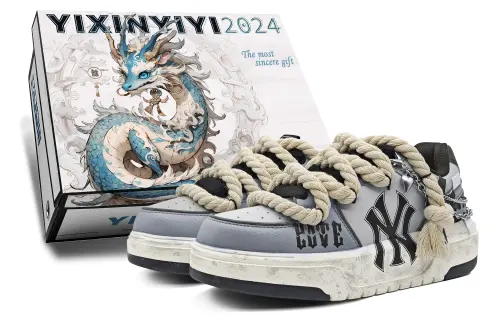 MLB Chunky Liner Coverage Height Increasing Low top Skateboard Shoes Unisex Blue Gray