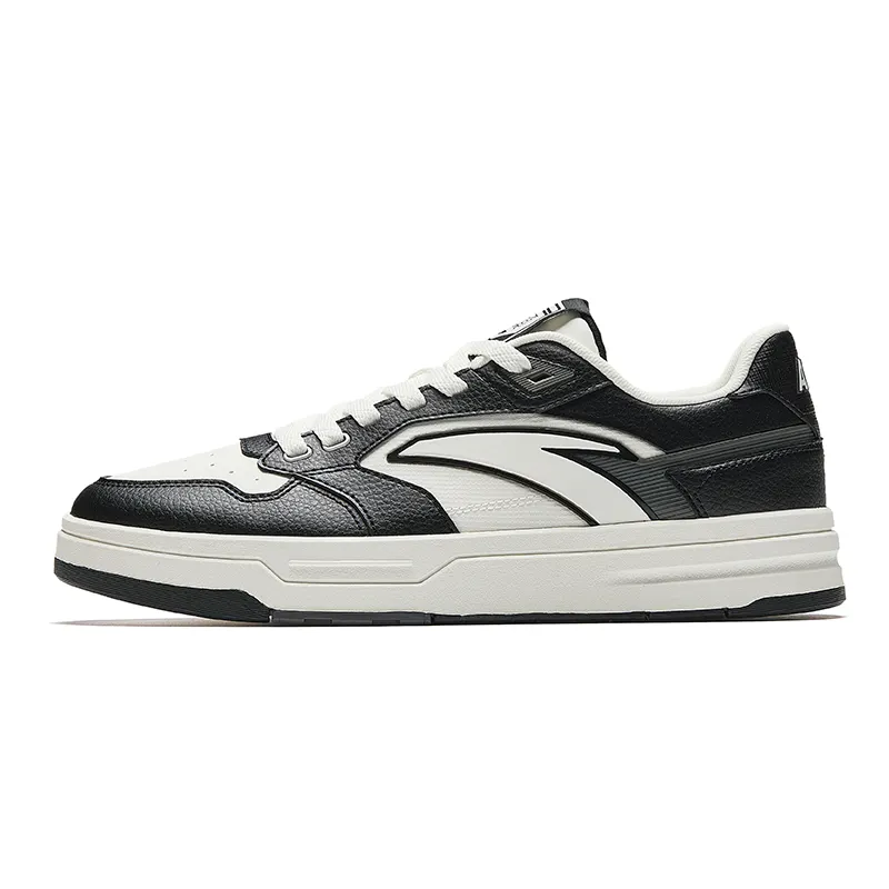Anta Street Lite Slip Resistant Abrasion Resistant Low top Skateboard Shoes Men's White Black