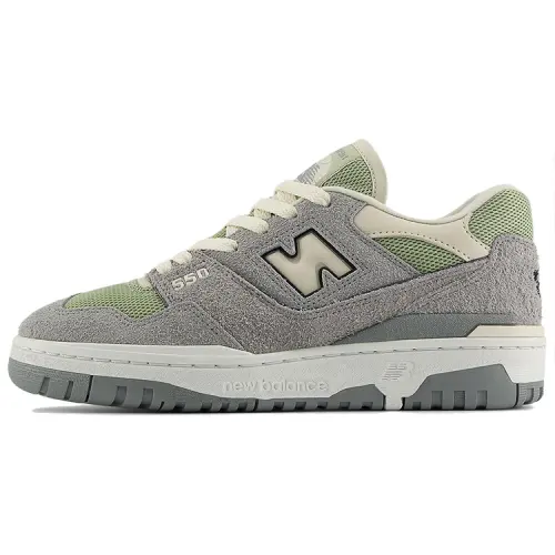 New Balance NB 550 round toe, comfortable, wear-resistant and breathable, low-cut sneakers, women's style, gray green