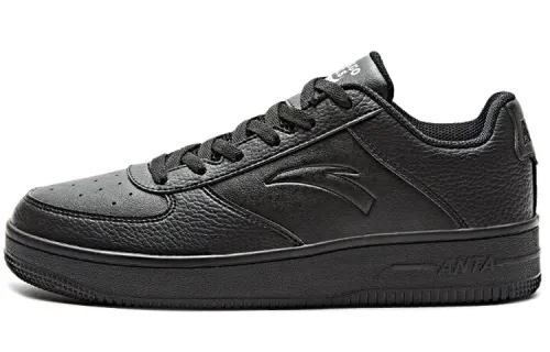 Anta Life Collection Textile, Synthetic Leather Slip Resistant Abrasion Resistant Low top Skateboard Shoes Men's Black