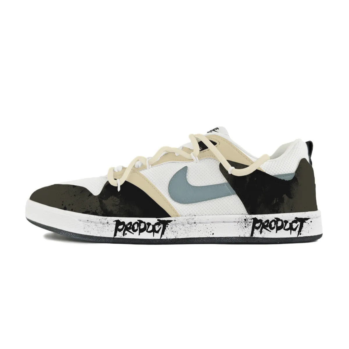 Nike SB Alleyoop Abrasion Resistant Low top Skateboard Shoes Men's White Black Blue