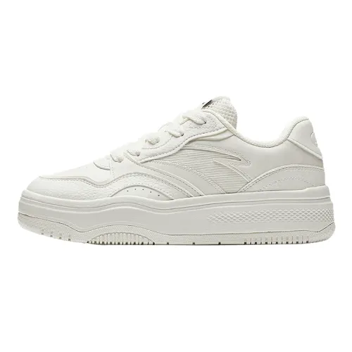 Anta Slip Resistant, Abrasion Resistant, Height Increasing Low top Skateboard Shoes Women's Ivory White