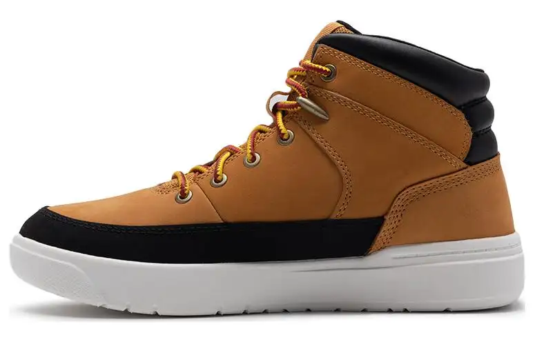 Timberland Comfortable Round Toe Slip Resistant Abrasion Resistant Mid top Skateboard Shoes Men's Wheat