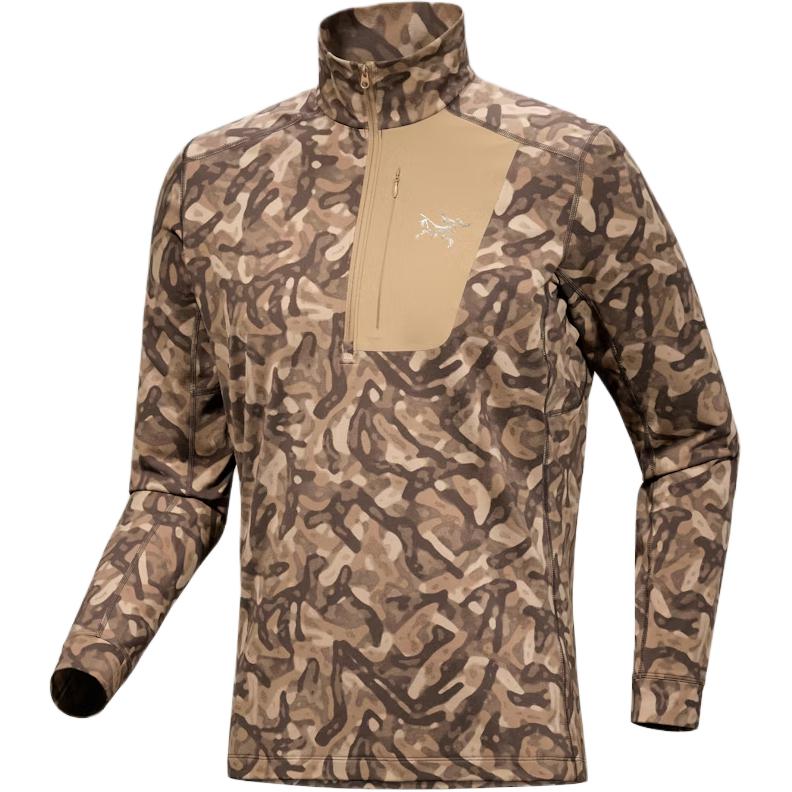 Мужская куртка Arcteryx Rho LT Zip Neck Print (черная)