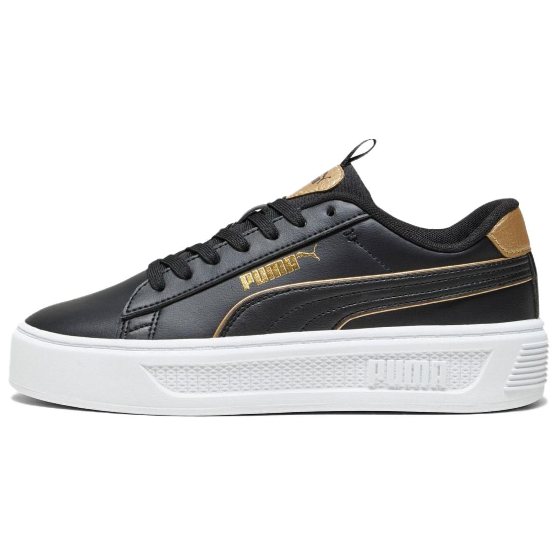 PUMA Puma Smash Platform v3 Classic Versatile Low Top Sneakers Women's Black Gold