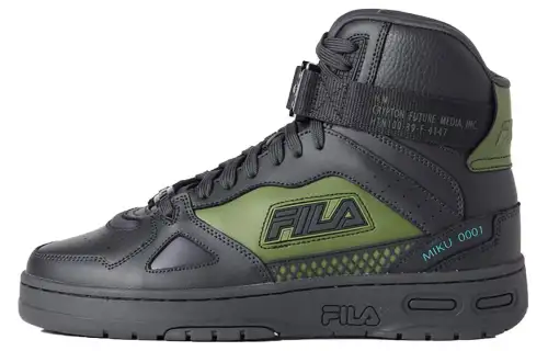 CHUYINWEILAI x FILA Teratach 600 High top Skateboard Shoes Unisex Black Green