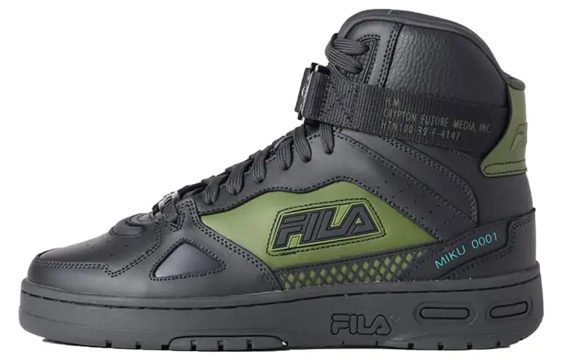 CHUYINWEILAI x FILA Teratach 600 High top Skateboard Shoes Unisex Black Green