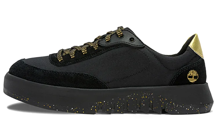 Timberland Supaway Leather And Fabric Oxford Trainers 'Black With Gold' Women's