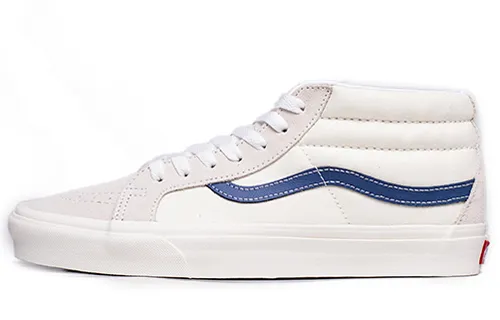 Vans SK8 Lightweight Mid top Skateboard Shoes Unisex White Blue