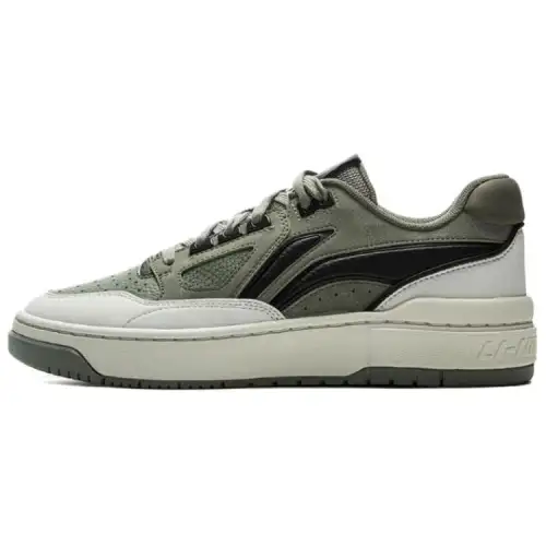 Li Ning Rising Stars Slip Resistant Cushioning Abrasion Resistant Low top Skateboard Shoes Unisex Green Black