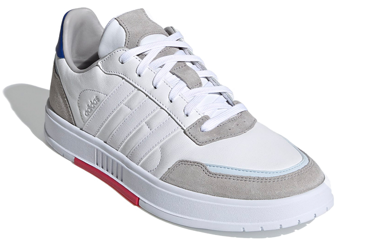 Мужские кеды adidas neo Courtmaster (бежево-белые с серым, красным и синим) — Бежевыйбелый / серый / красный / синий — фото 3
