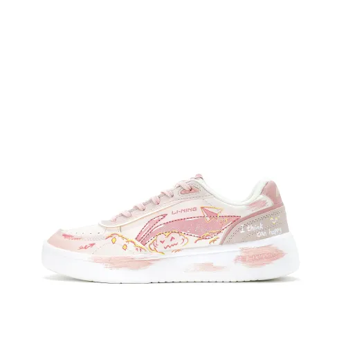 Li Ning Sourdough Slip Resistant Abrasion Resistant Balance Low top Skateboard Shoes Women's Pink