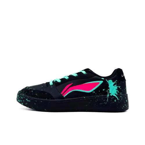 Li Ning Sycee V3 Slip Resistant, Abrasion Resistant, Breathable Low top Skateboard Shoes Men's Black Green