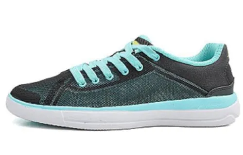 Li Ning Skateboard Shoes Women's Low Top Black/Light Blue/Neon Green