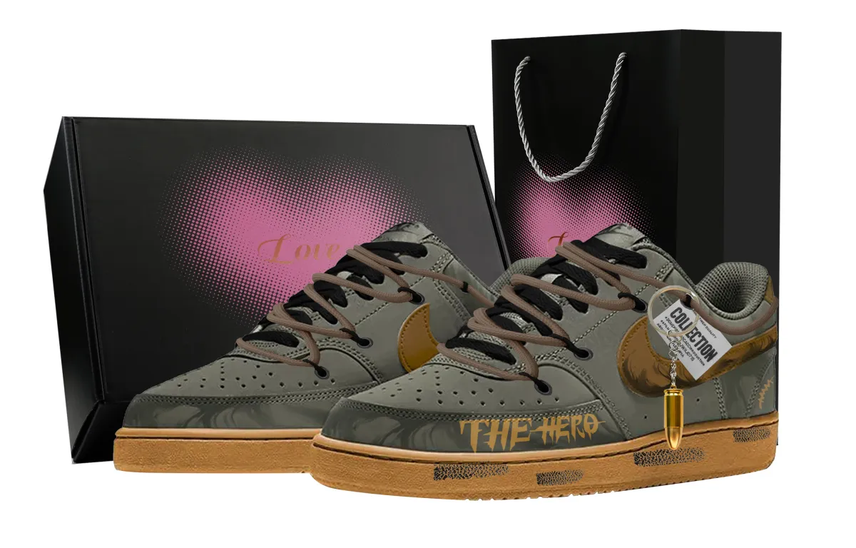 Nike Court Vision 1 Final Chapter Shell, Heart Box Abrasion Resistant Low top Skateboard Shoes Men's Jasper