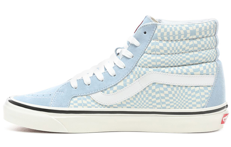 Vans SK8 ANAHEIM FACTORY 38 DX SHOES canvas high-top sneakers for men and women, blue and white checkerboard