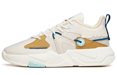 Anta Life Collection Reject Mediocrity Slip Resistant Cushioning Low top Skateboard Shoes Men's White Brown