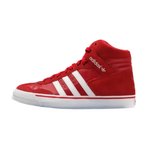 Adidas Originals Trefoil Collection Slip Resistant Abrasion Resistant High top Skateboard Shoes Unisex Red