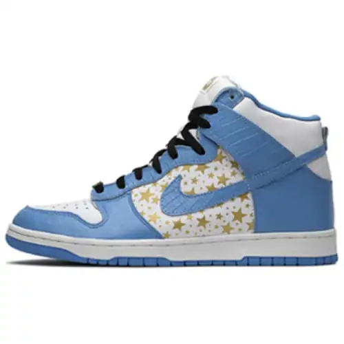 Supreme x Nike Dunk SB Prototype Slip Resistant Abrasion Resistant High top Skateboard Shoes Men's Blue
