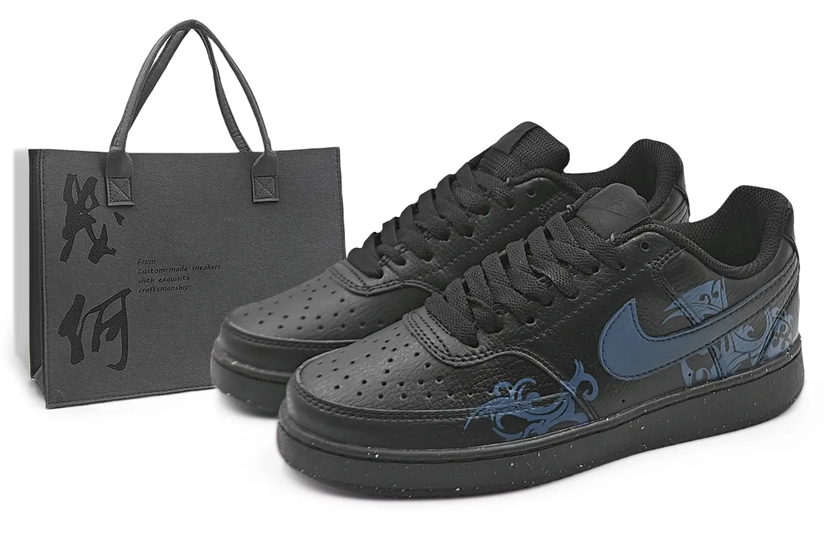 Nike Court Vision Low Abrasion Resistant Low top Skateboard Shoes Unisex Dark Blue