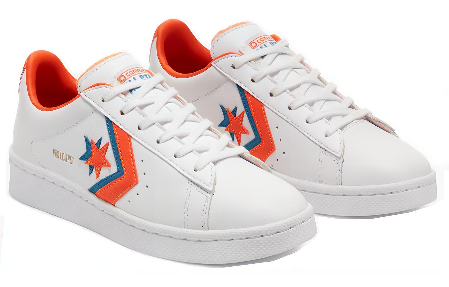 Кеды Converse Cons Pro Leather Sunblocked (бело-оранжевые) — Белый / оранжевый — фото 3
