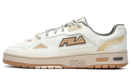 FILA FUSION Teratach Fusion Textile, Synthetic Leather Low top Skateboard Shoes Men's Milk White Yellow