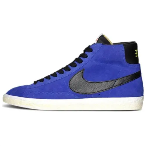 Nike Blazer Mid Slip Resistant Abrasion Resistant Mid top Skateboard Shoes Men's Blue Black