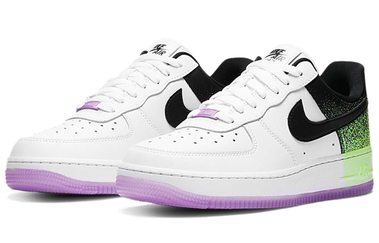 Женские кеды Nike Air Force 1 "Splatter" (бело-зелено-фиолетовые) — фото 3