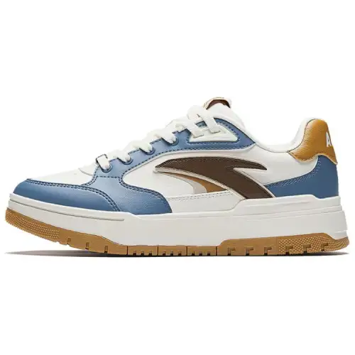 Anta 982 Slip Resistant Cushioning Abrasion Resistant Low top Skateboard Shoes Women's White Blue