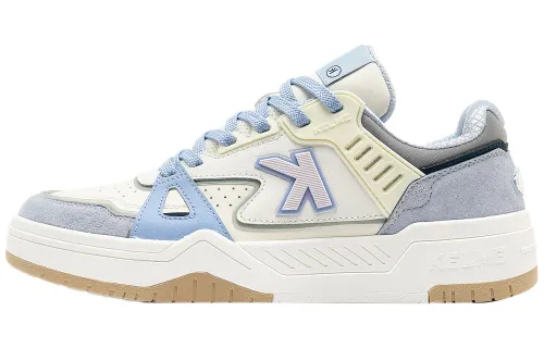 KELME Casual Abrasion Resistant Low top Skateboard Shoes Unisex White Light Blue