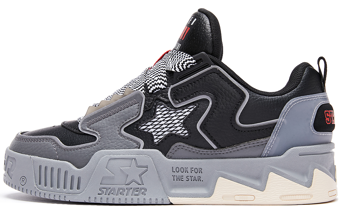 STARTER 2 Sound Wave VOL Collection Leather Non Slip And Waterproof Low top Skateboard Shoes Women's Black Gray