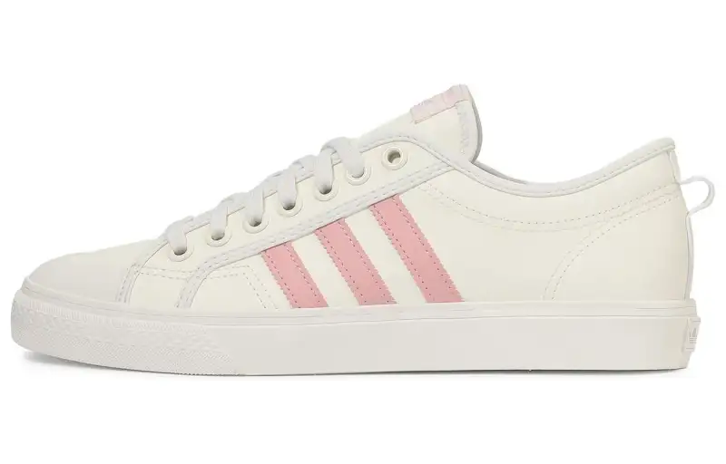 Adidas Originals NIZZA Cushioning, Wear Resistant Low top Skateboard Shoes Unisex White Pink