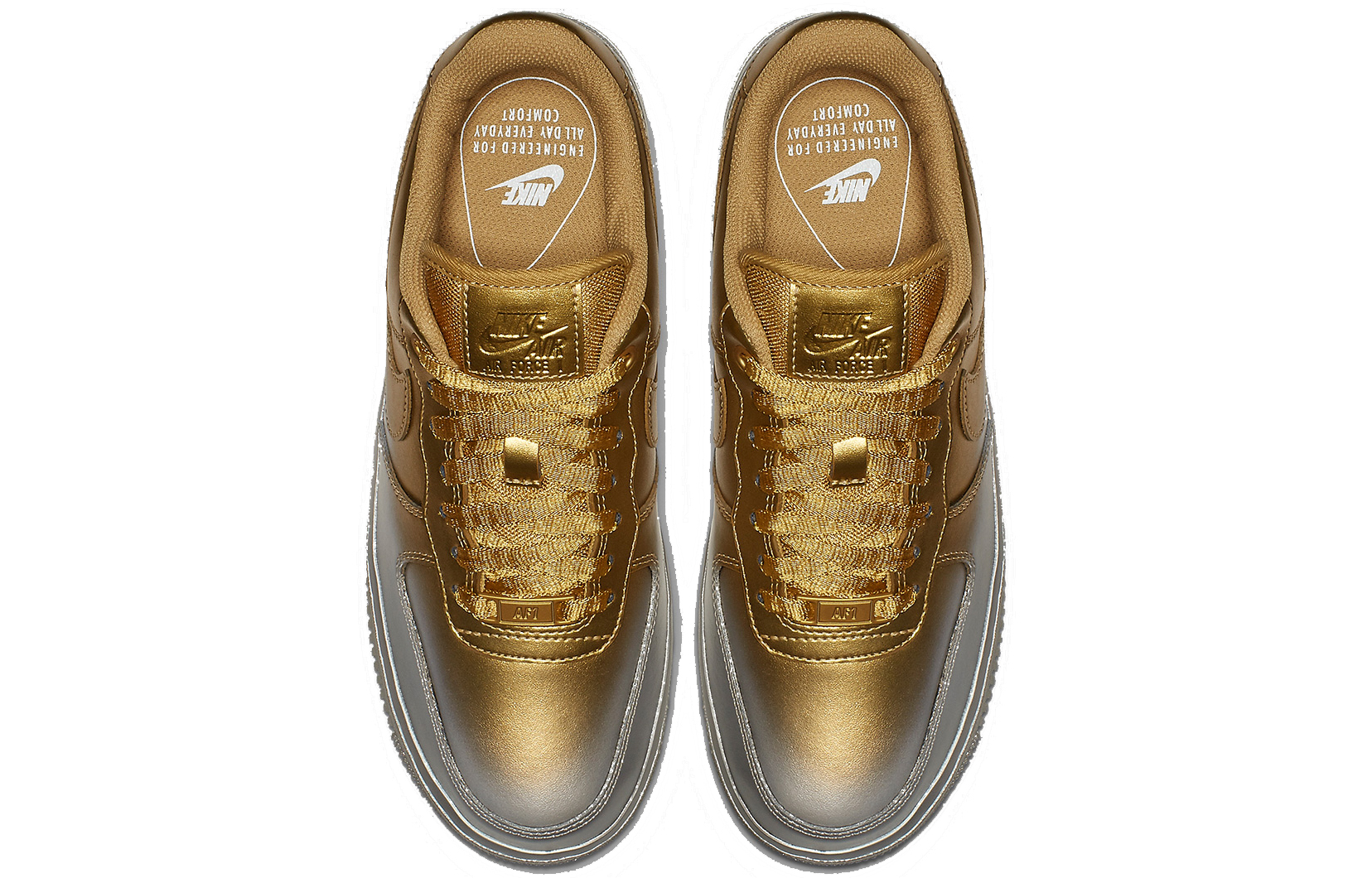 Женские кеды Nike Air Force 1 (золотисто-серебряные) — Золотойсеребристый — фото 4