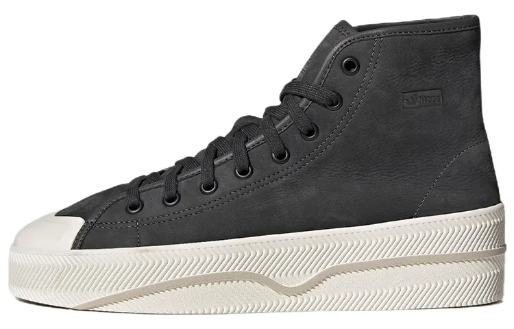 Adidas Originals Nizza 2 LEA High top Skateboard Shoes Unisex Black White