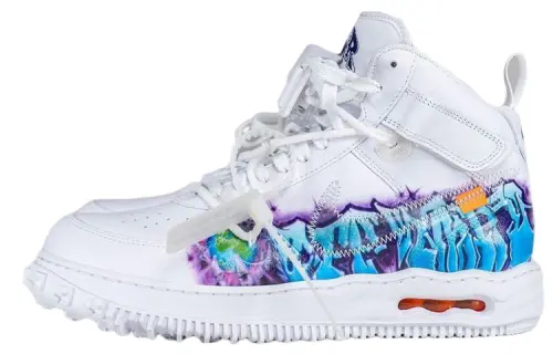 Nike Air Force 1 'Graffiti' Cushioning Mid top Skateboard Shoes Men's White