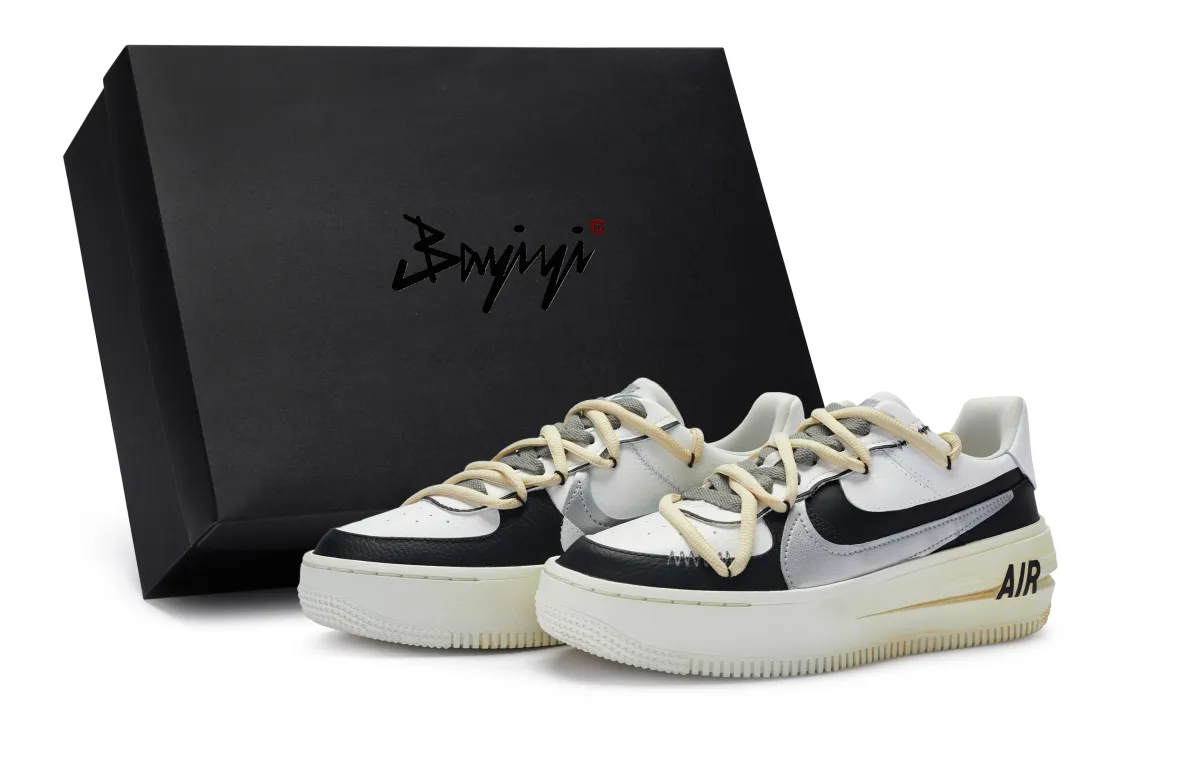 Nike Air Force 1 811 Manufacturing, Guiwu, Special Shoe Box Low top Skateboard Shoes Women's Black White Silver