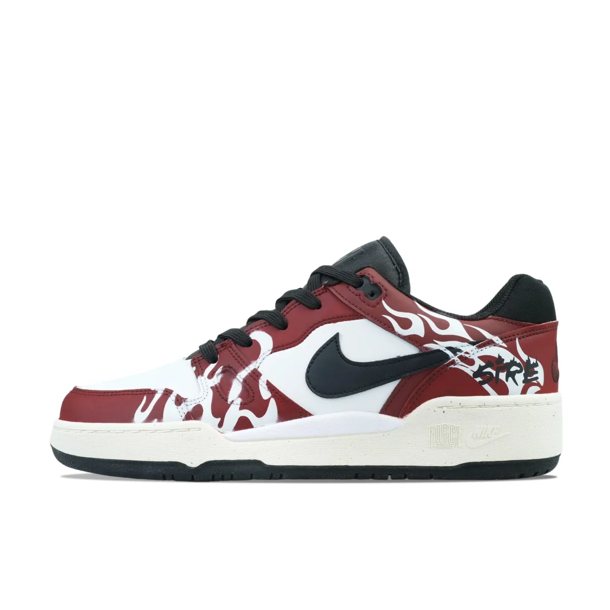 Nike Full Force Low top Skateboard Shoes Men's White Red