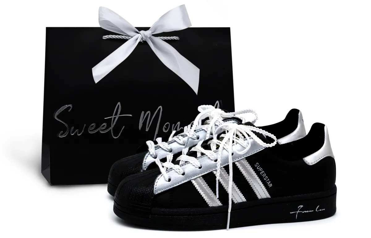 Adidas Originals SUPERSTAR Skate Shoes Unisex Low-top Black/Silver